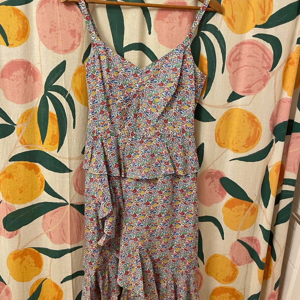 J. Crew Liberty printed Multicolor Asymmetrical Floral Dress